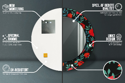 Espelho redondo decorativo Papoula vermelha