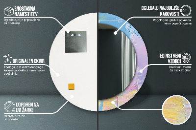 Espelho decorativo redondo Textura de tinta a óleo