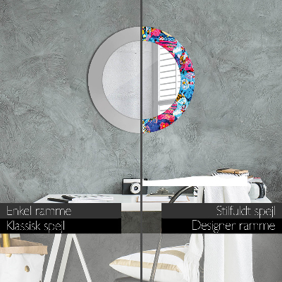 Espelho redondo decorativo Rabiscos coloridos