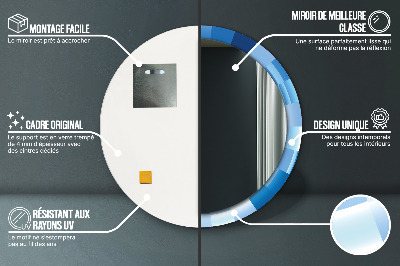 Espelho decorativo redondo Abstrato azul