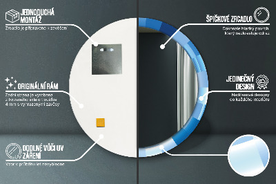 Espelho decorativo redondo Abstrato azul