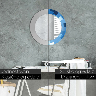 Espelho decorativo redondo Abstrato azul