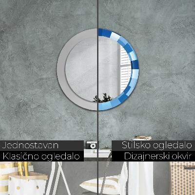 Espelho decorativo redondo Abstrato azul