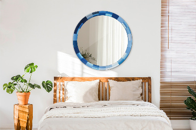 Espelho decorativo redondo Abstrato azul