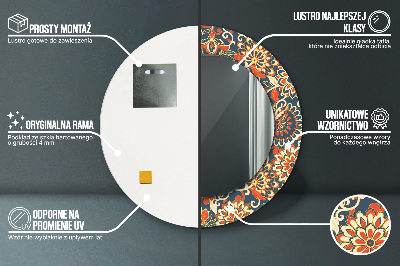 Espelho redondo decorativo Ilustração floral do anuário