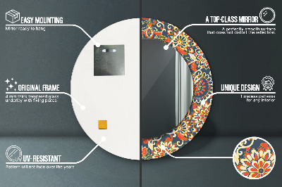 Espelho redondo decorativo Ilustração floral do anuário