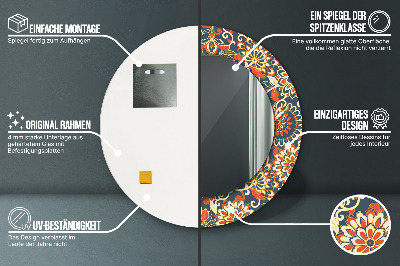 Espelho redondo decorativo Ilustração floral do anuário