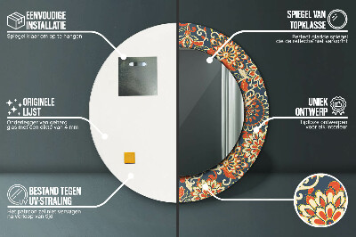 Espelho redondo decorativo Ilustração floral do anuário