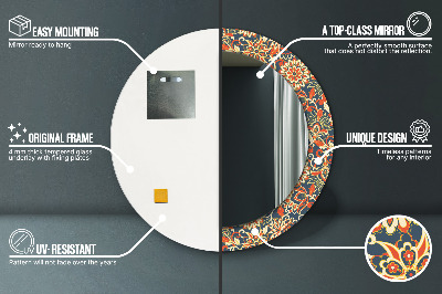 Espelho redondo decorativo Ilustração floral do anuário