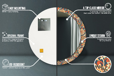 Espelho redondo decorativo Ilustração floral do anuário