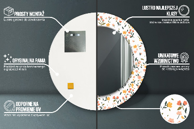 Espelho redondo decorativo Pequenas flores doces