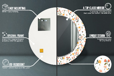 Espelho redondo decorativo Pequenas flores doces