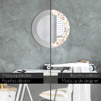 Espelho redondo decorativo Pequenas flores doces