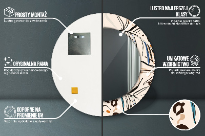 Espelho decorativo redondo Flores com padrão de selva