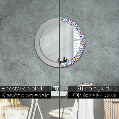 Espelho decorativo redondo Composição oriental colorida
