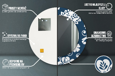 Espelho redondo decorativo Composição Paisley