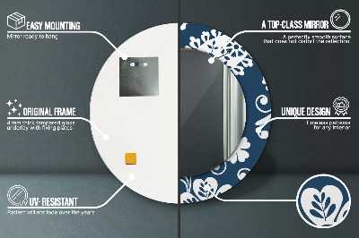 Espelho redondo decorativo Composição Paisley