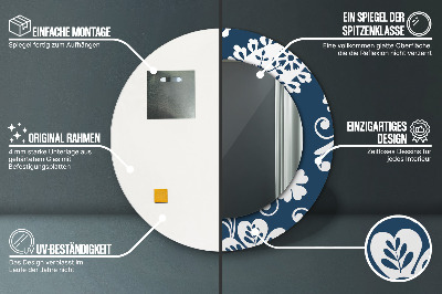 Espelho redondo decorativo Composição Paisley