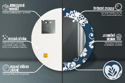 Espelho redondo decorativo Composição Paisley