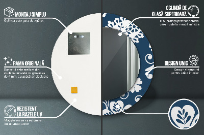 Espelho redondo decorativo Composição Paisley