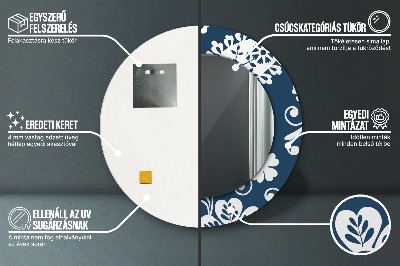 Espelho redondo decorativo Composição Paisley