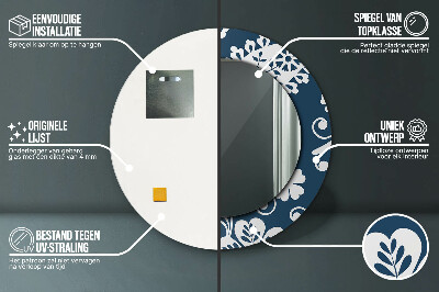 Espelho redondo decorativo Composição Paisley