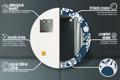 Espelho redondo decorativo Composição Paisley