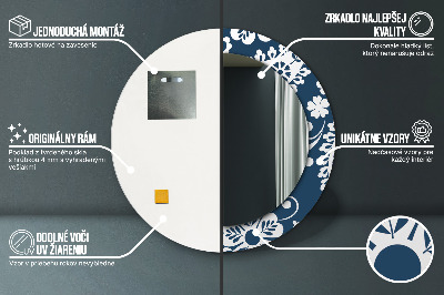 Espelho redondo decorativo Composição Paisley