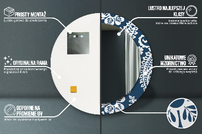 Espelho redondo decorativo Composição Paisley