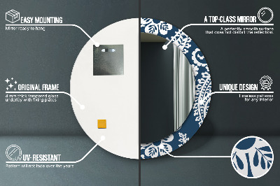 Espelho redondo decorativo Composição Paisley