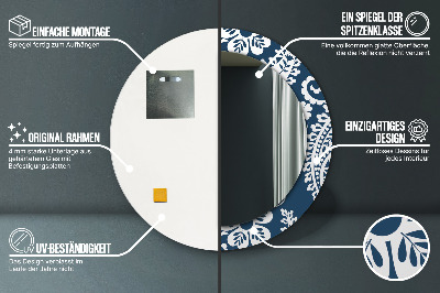 Espelho redondo decorativo Composição Paisley