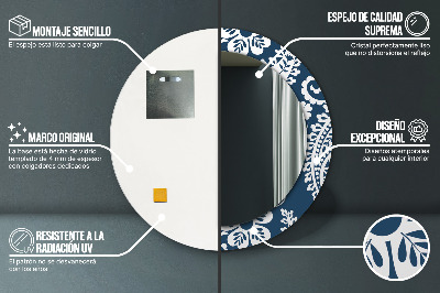 Espelho redondo decorativo Composição Paisley