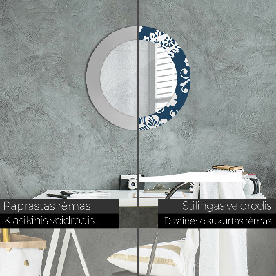 Espelho redondo decorativo Composição Paisley