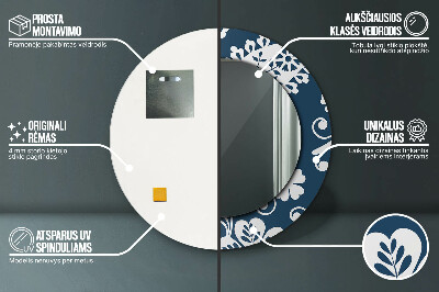 Espelho redondo decorativo Composição Paisley