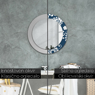 Espelho redondo decorativo Composição Paisley