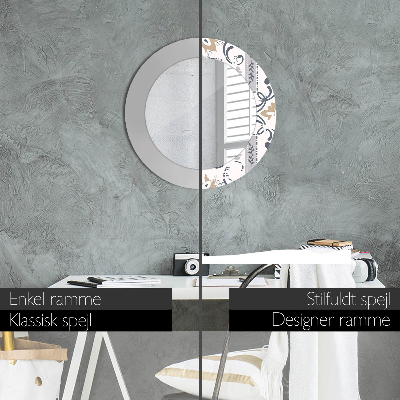 Espelho decorativo redondo Azulejos retrô