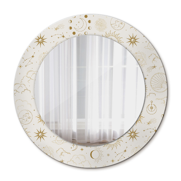 Espelho redondo decorativo Padrão esotérico místico