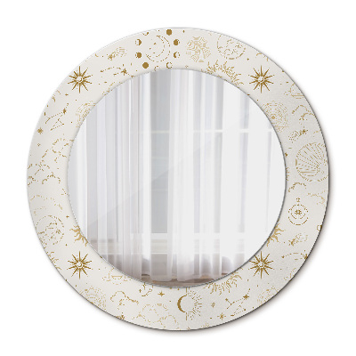 Espelho redondo decorativo Padrão esotérico místico
