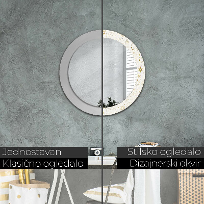 Espelho redondo decorativo Padrão esotérico místico