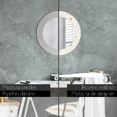 Espelho redondo decorativo Padrão esotérico místico
