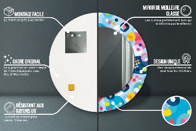 Espelho decorativo redondo Espinhos coloridos