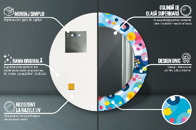 Espelho decorativo redondo Espinhos coloridos