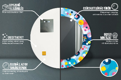 Espelho decorativo redondo Espinhos coloridos