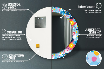 Espelho decorativo redondo Espinhos coloridos