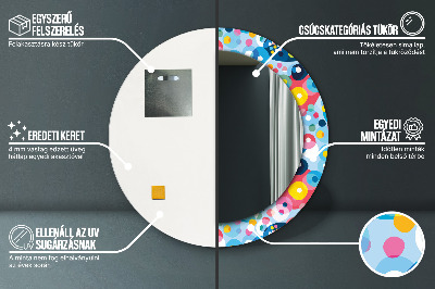 Espelho decorativo redondo Espinhos coloridos