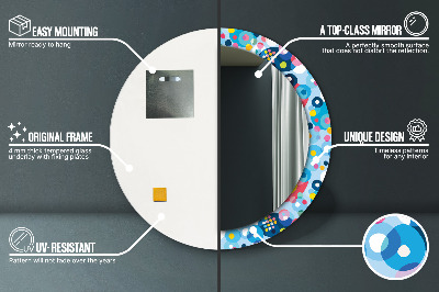 Espelho decorativo redondo Espinhos coloridos