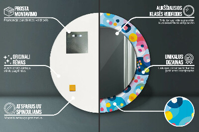 Espelho decorativo redondo Espinhos coloridos