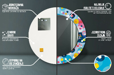 Espelho decorativo redondo Espinhos coloridos