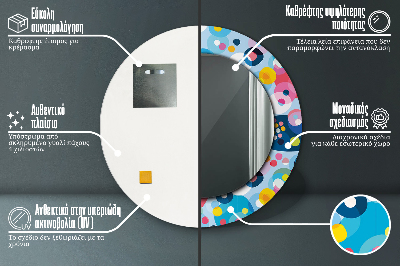 Espelho decorativo redondo Espinhos coloridos