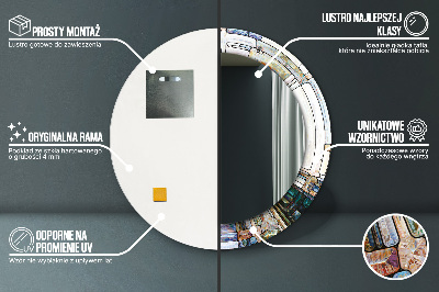 Espelho redondo decorativo Vitral abstrato